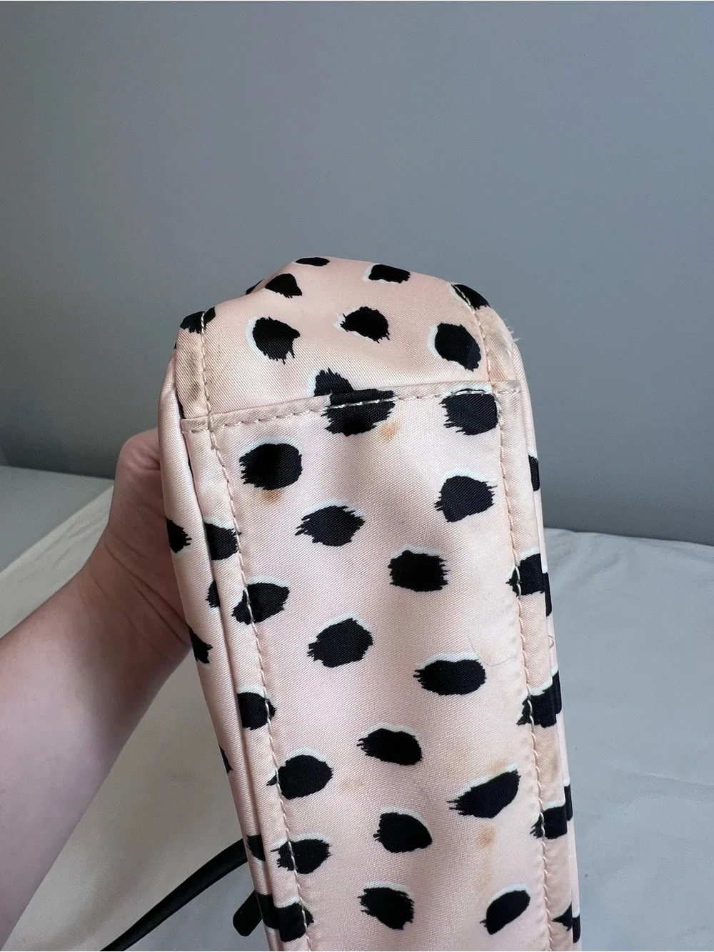 Kate Spade Blake Avenue Mindy Flamingo Dot crossbody bag in light pink and black